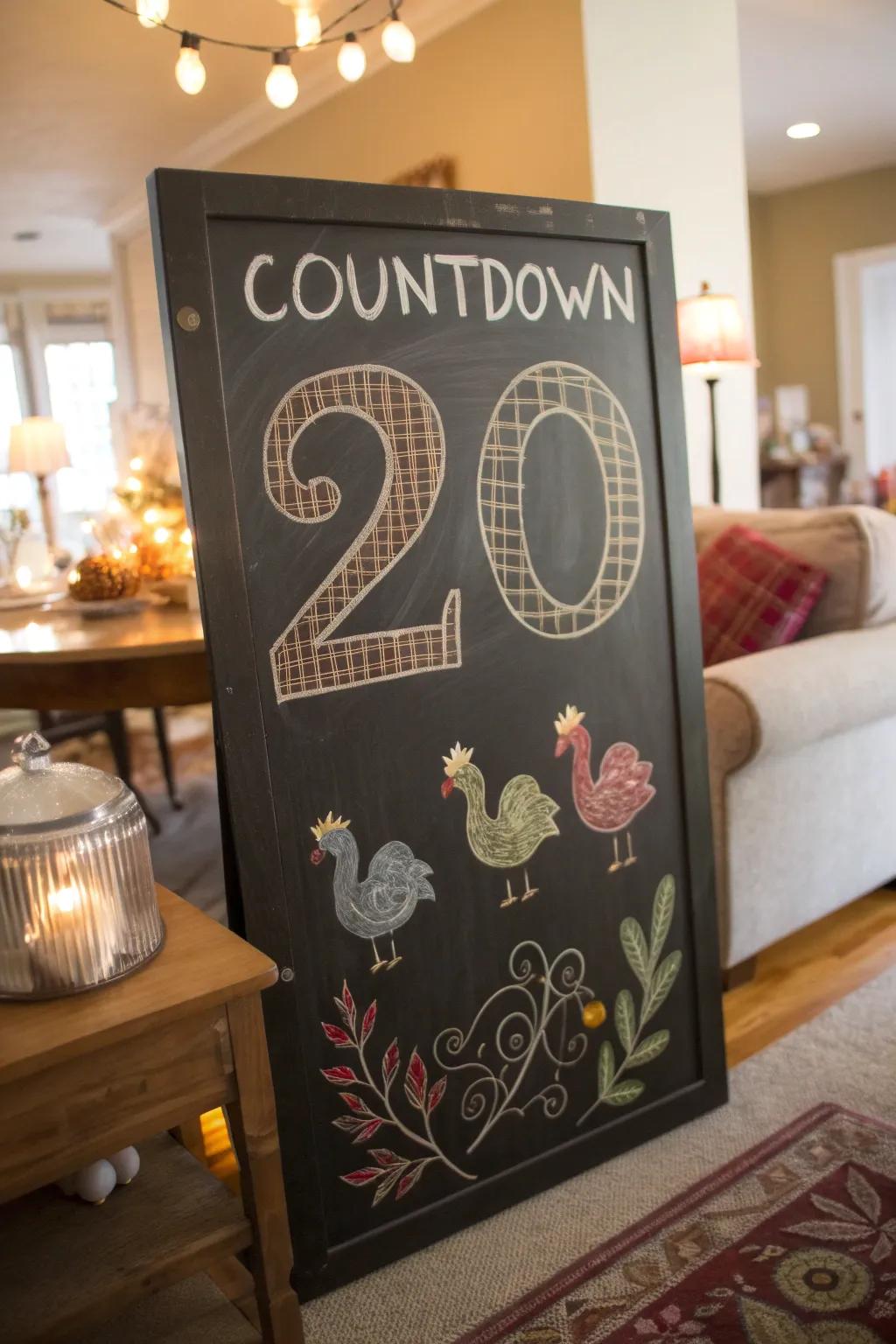 A whimsical countdown to Thanksgiving that adds excitement to the season.