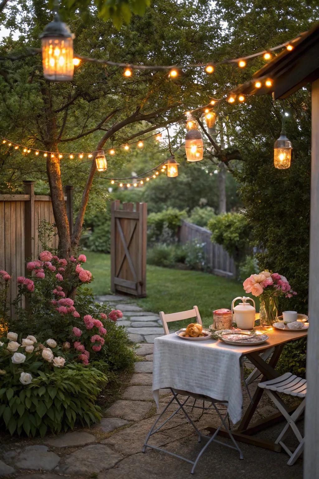 Create a magical ambiance with warm lighting.