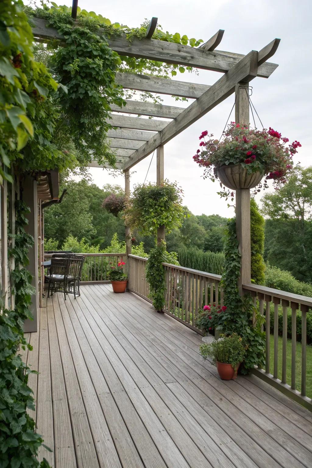 Enhance your deck with a charming pergola.