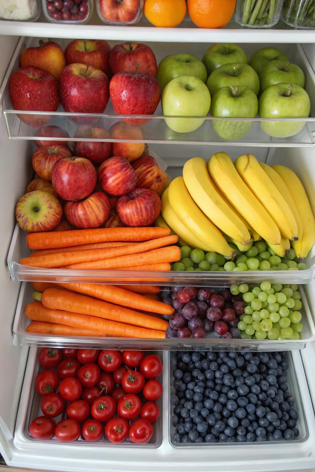 Color coordination brings visual harmony to your refrigerator.