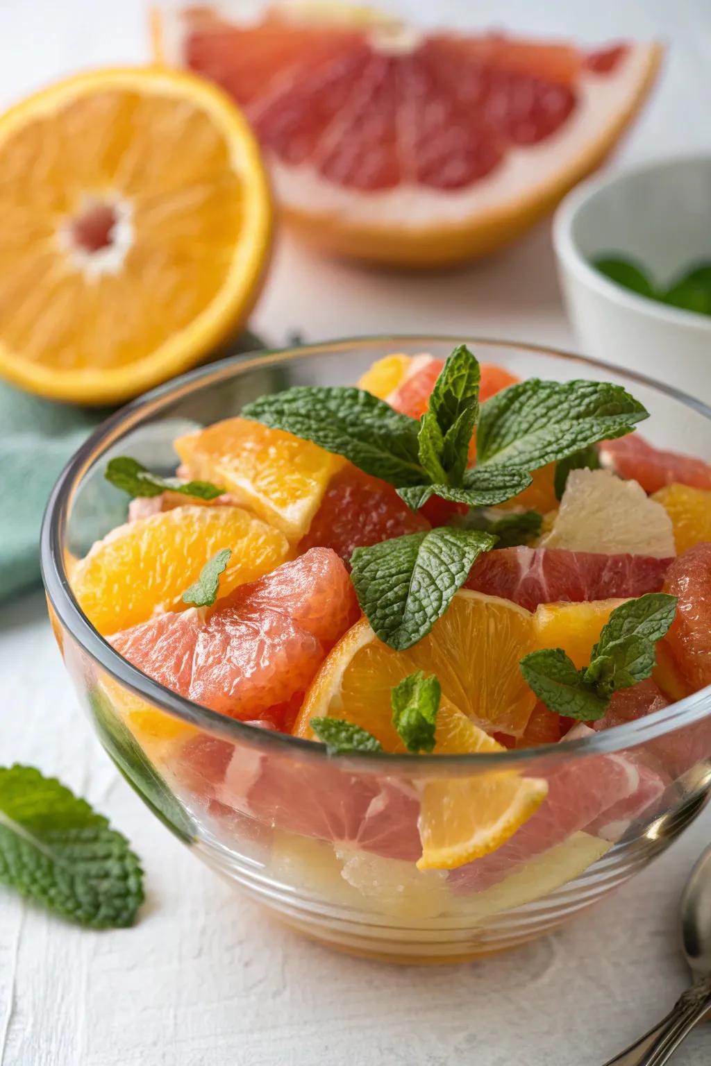 A citrus salad is a refreshing and colorful addition to your breakfast tray.