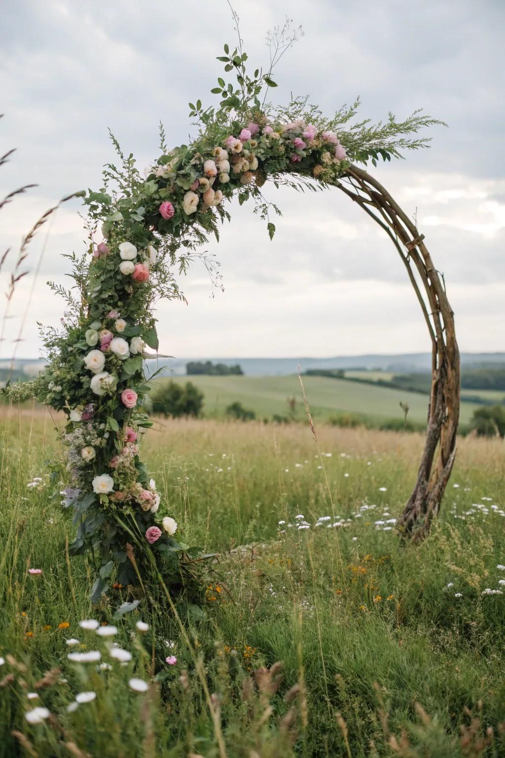 A symbolic circular arch, representing love's eternal bond.