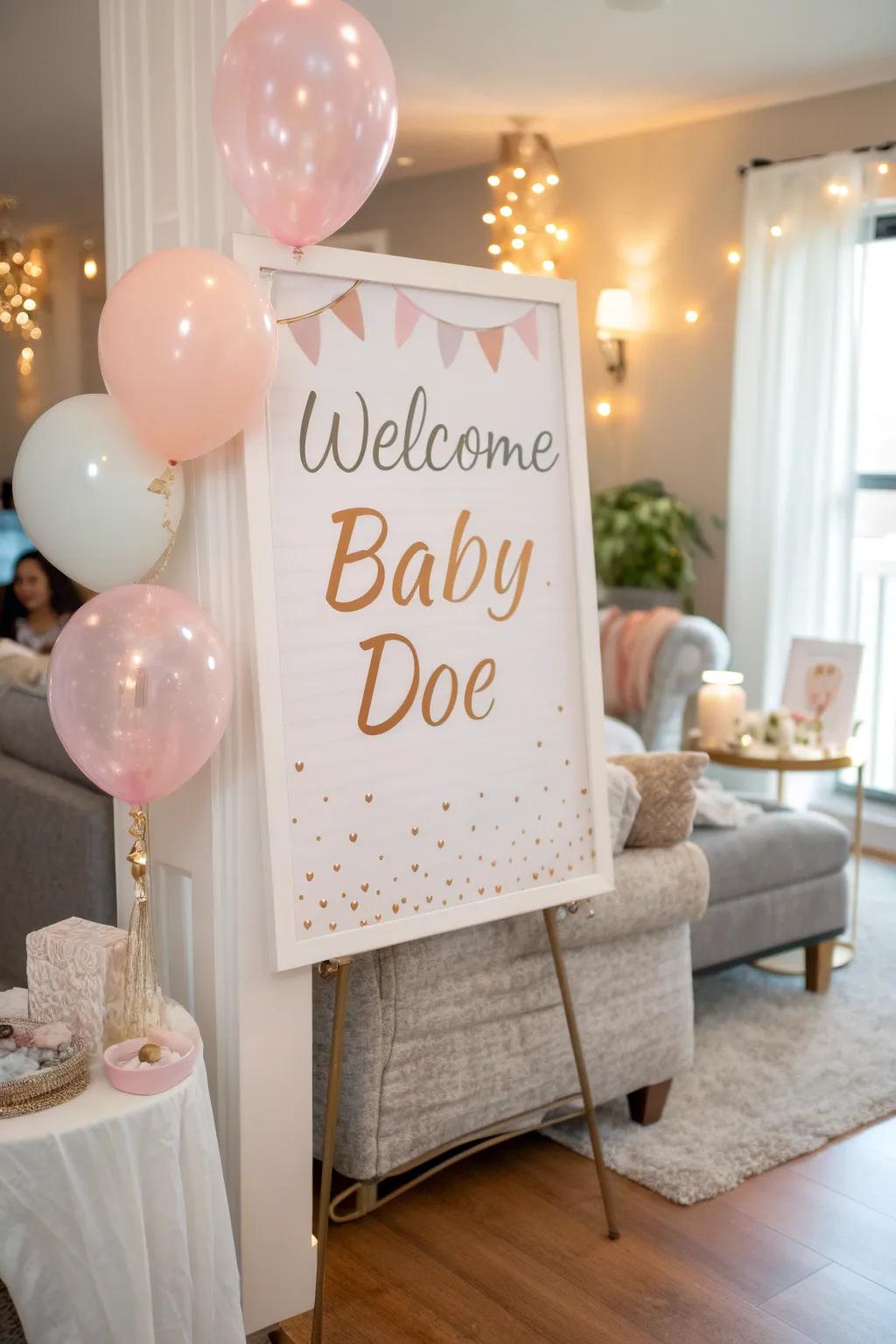 A personalized touch for a memorable baby shower theme.