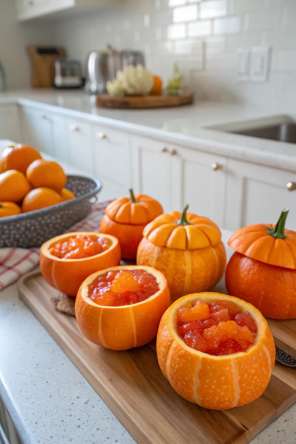 Pumpkin orange jellies adding a citrusy twist to Halloween.