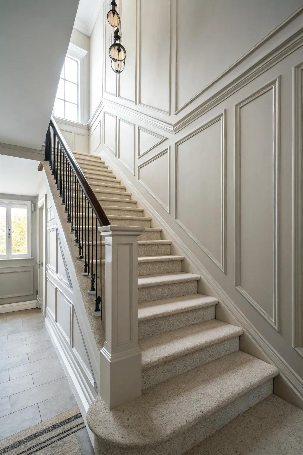 Neutral colors provide a serene backdrop for your molding details.