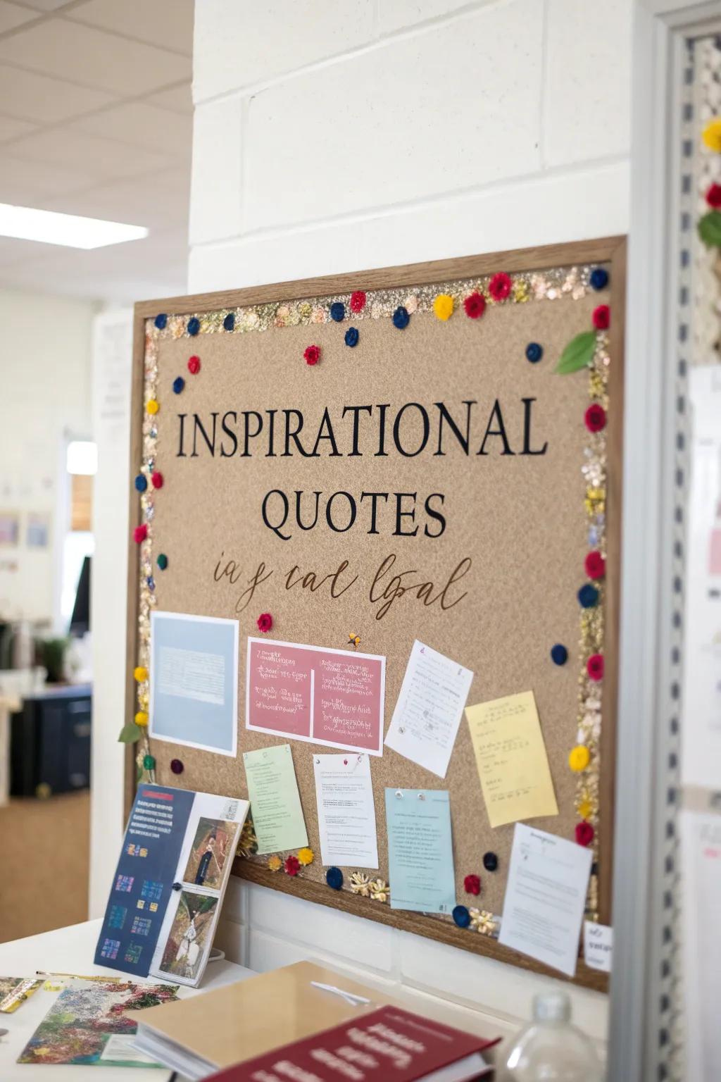 Inspiring quotes elegantly displayed to motivate students.