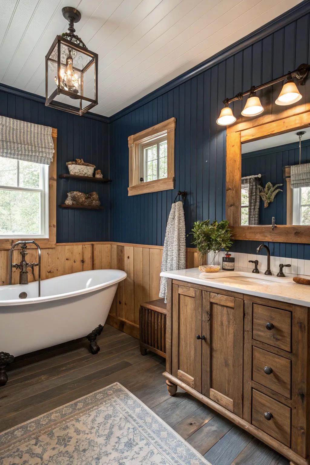 Beadboard wainscoting adds farmhouse charm and coziness.