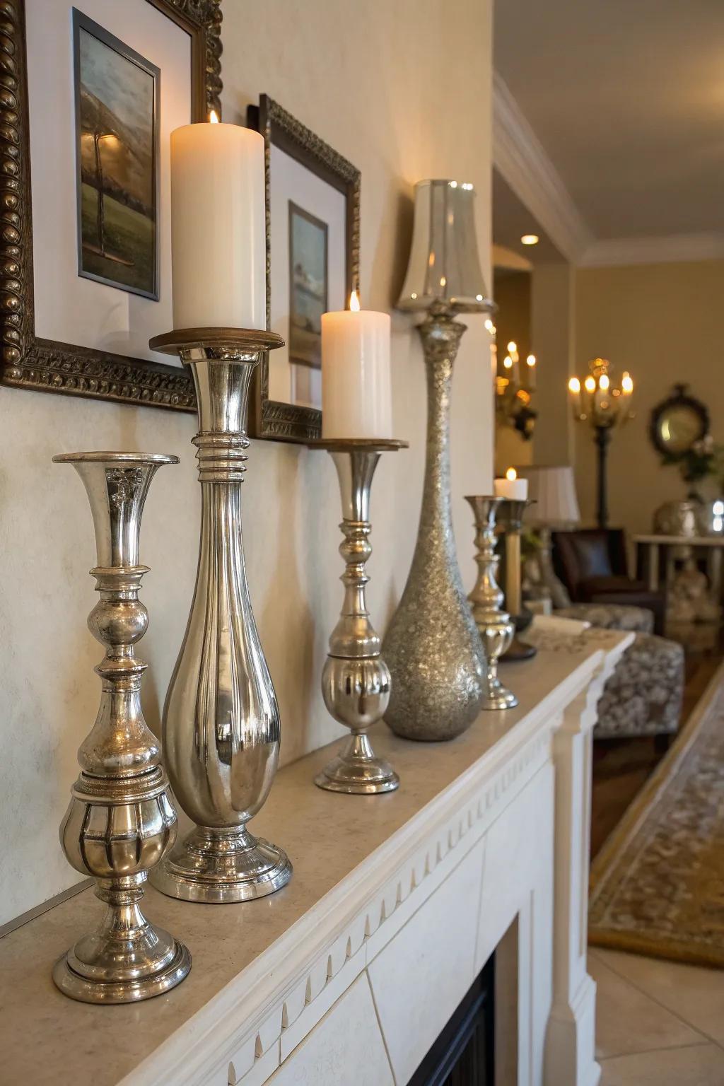 Add sparkle with metallic accents in your decor.