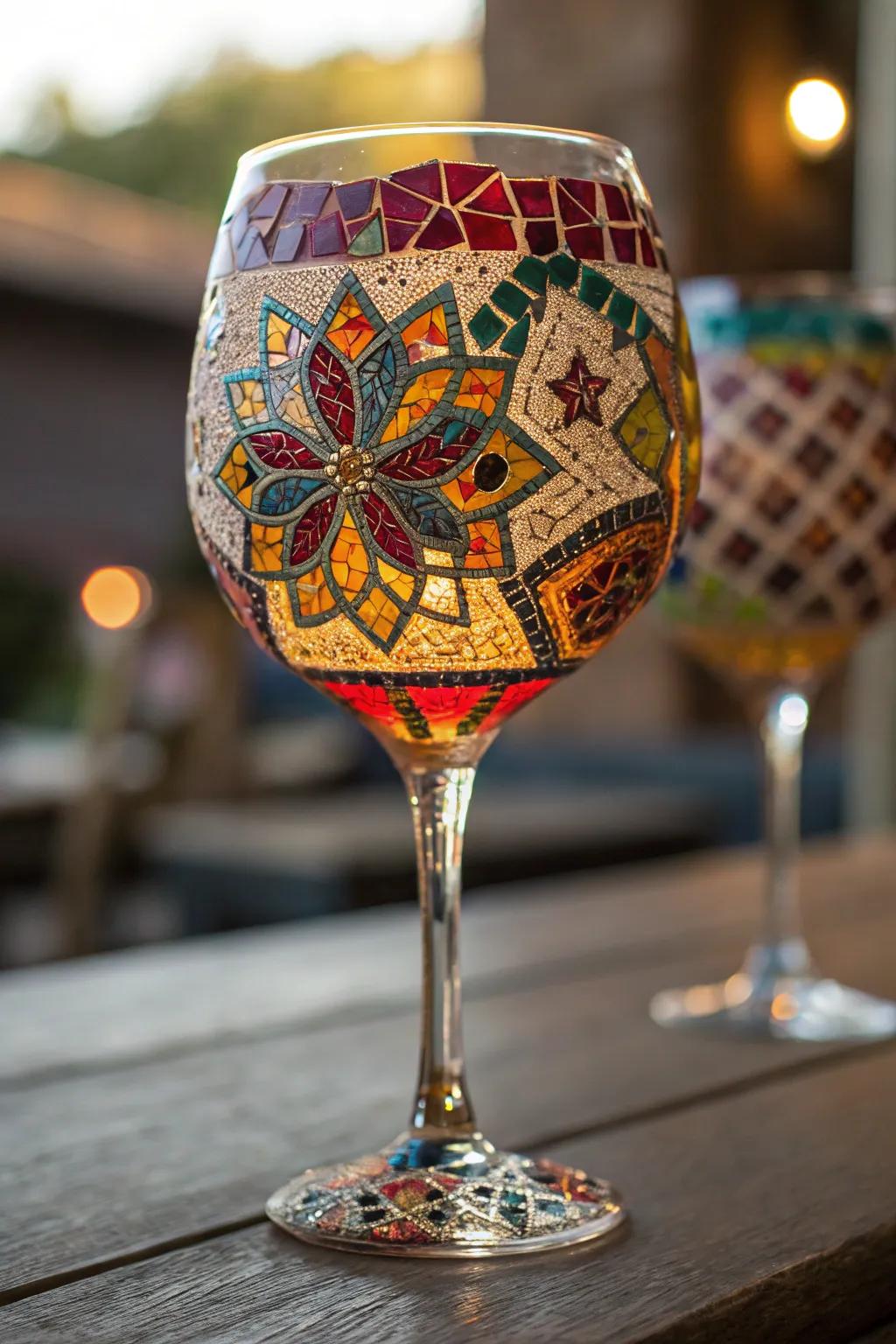 Geometric patterns bring a modern flair to traditional glassware.