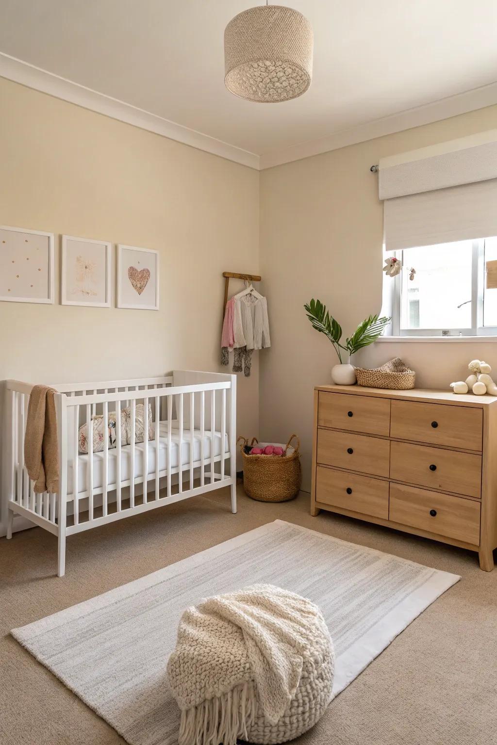 Find peace in simplicity with a minimalist nursery design.