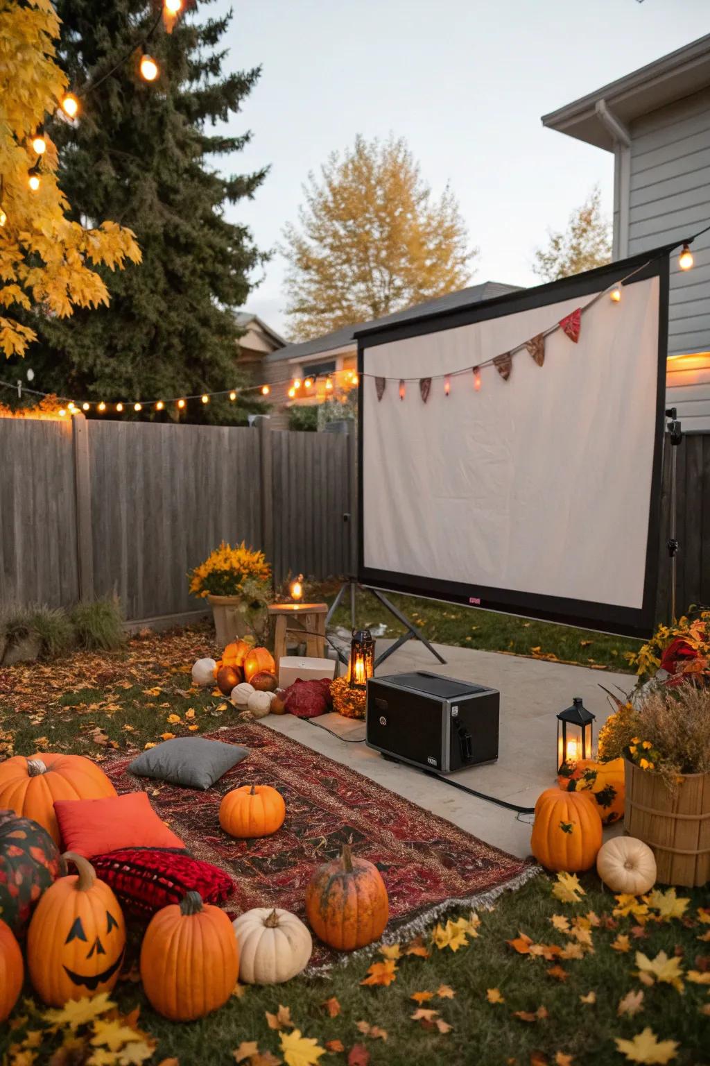 Themed decorations add a special touch to your movie night ambiance.