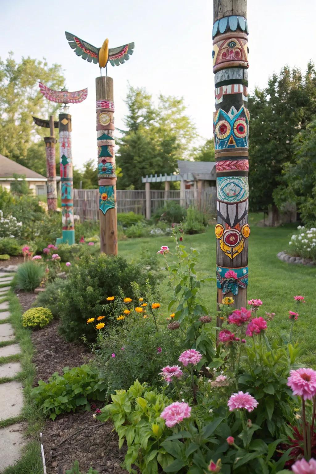 Infuse personality into your garden with colorful DIY totem posts.