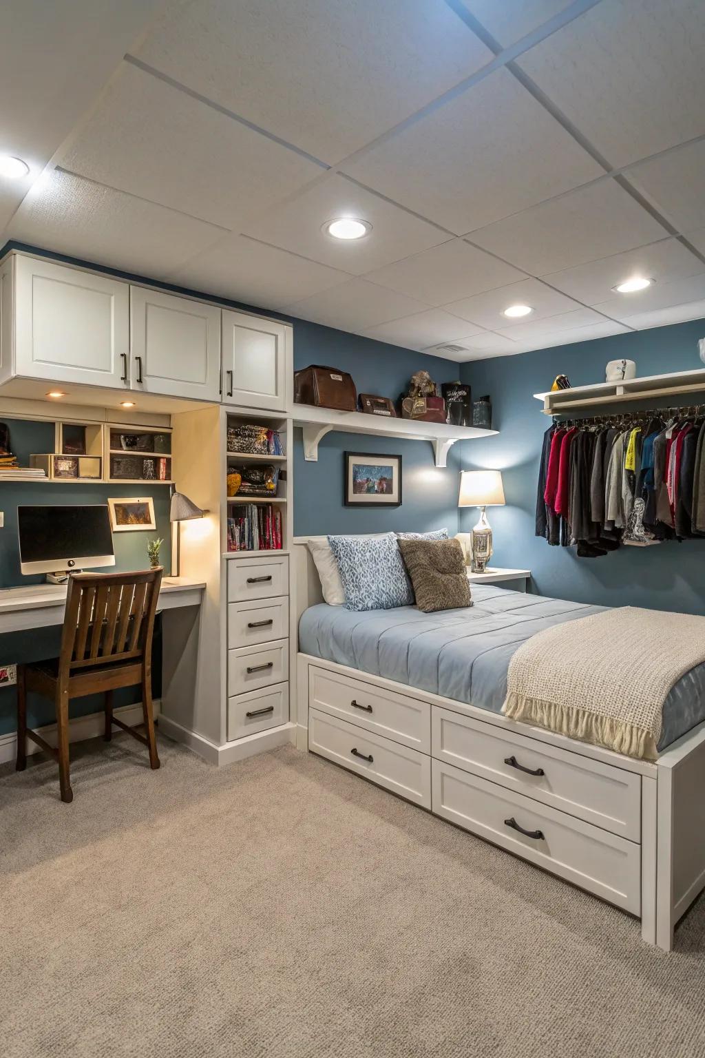 Maximize space with creative storage solutions that blend seamlessly with your decor.