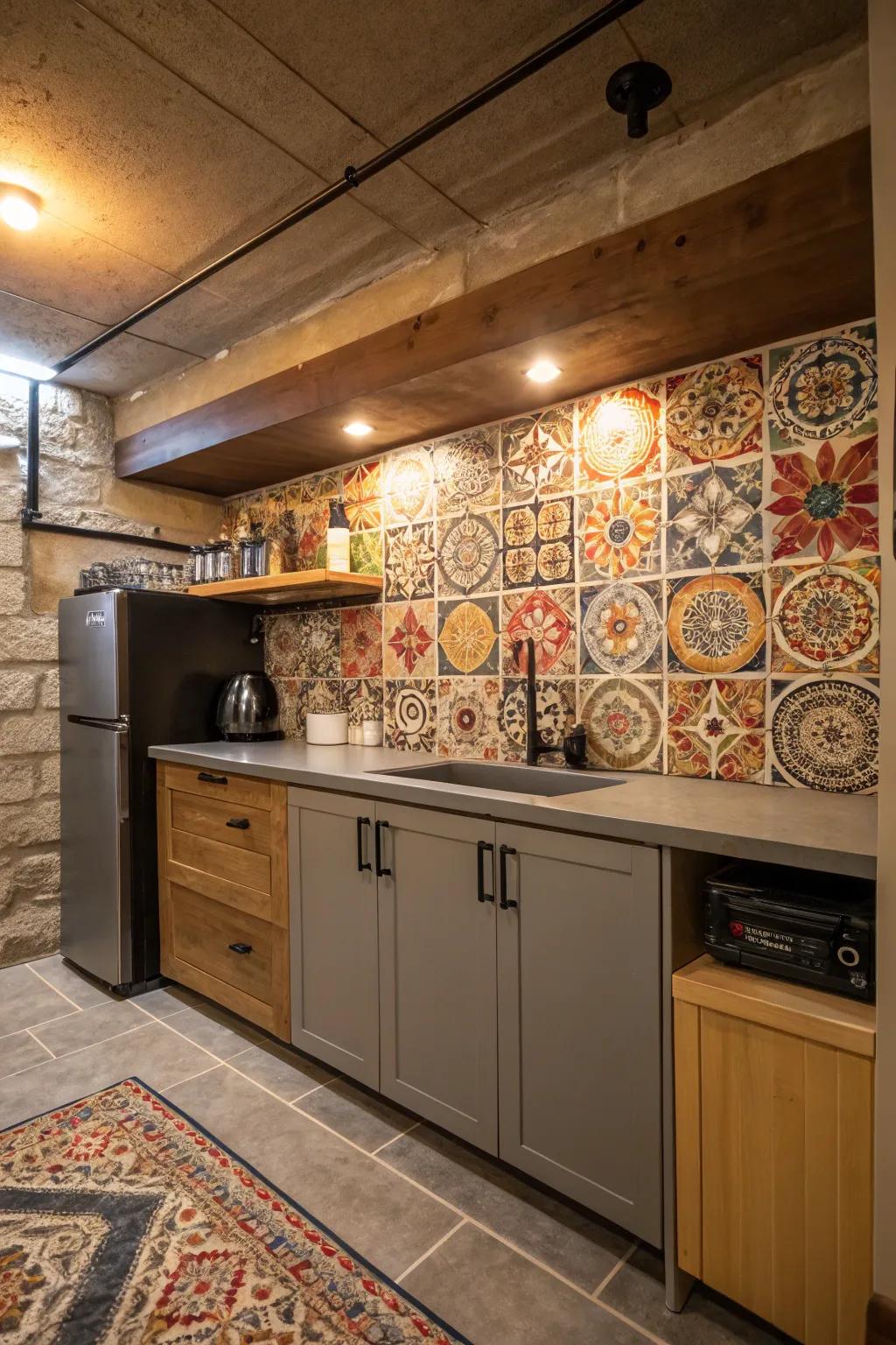 A distinctive backsplash can elevate the look of your kitchenette.