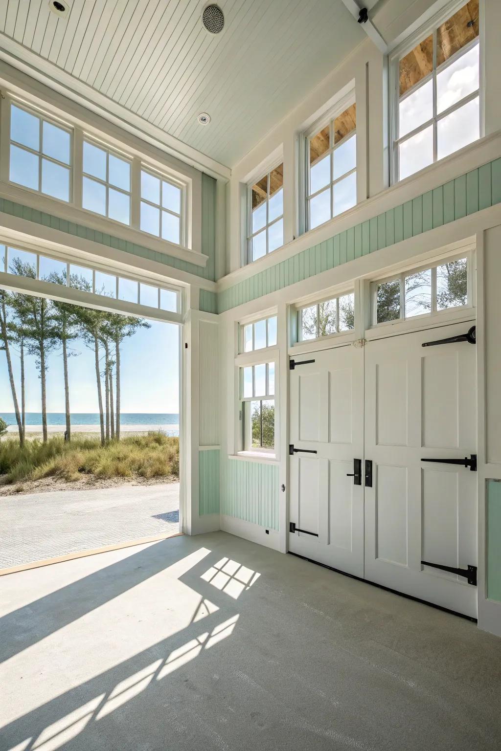 Let the sunshine in with a bright and airy garage design.