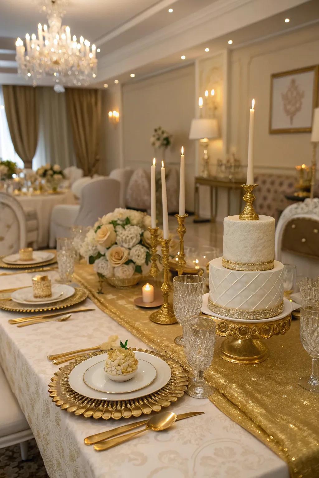 Gold accents bring a touch of luxury to the birthday table.