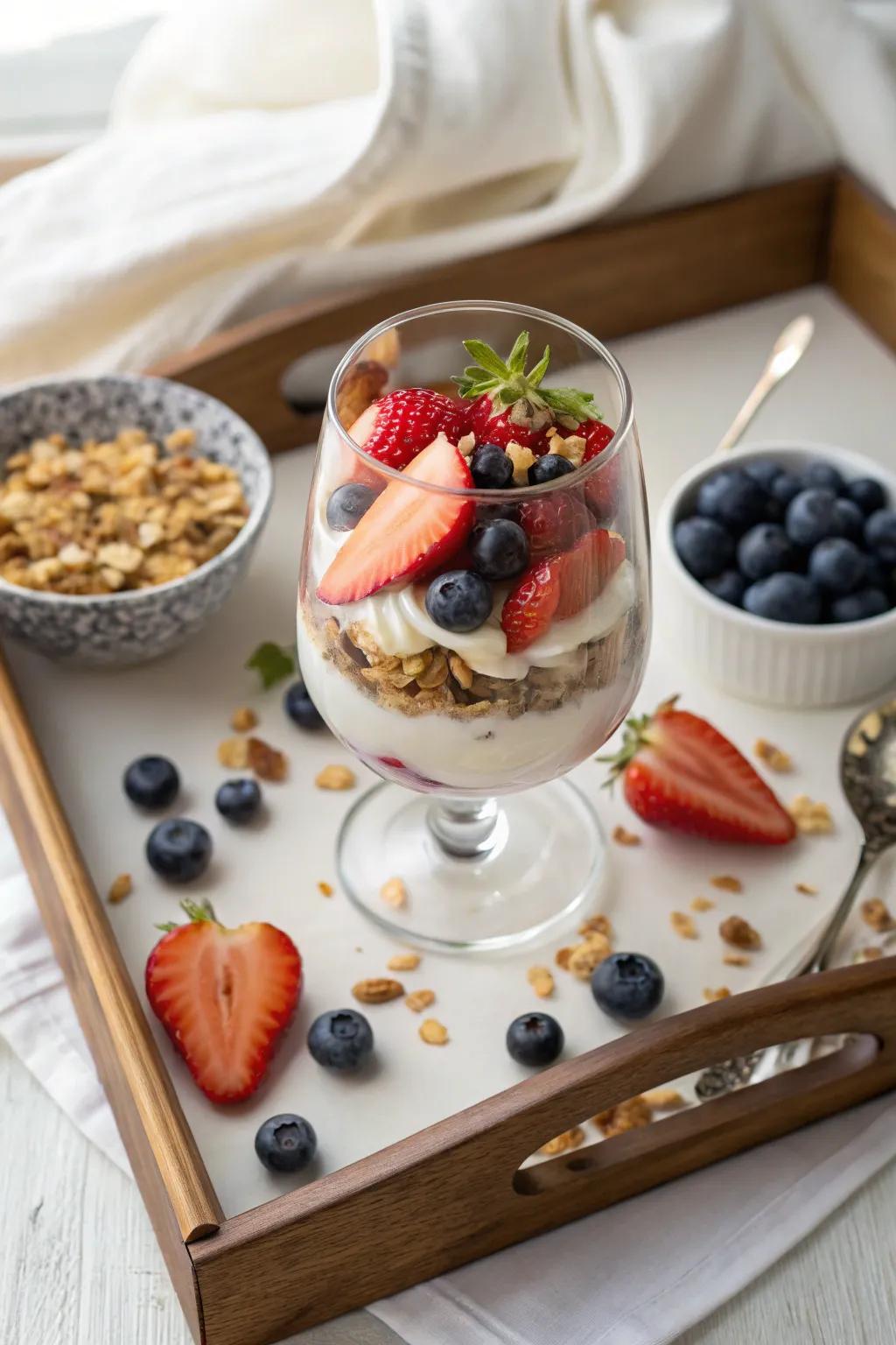 Yogurt parfaits offer a balanced and refreshing breakfast option.