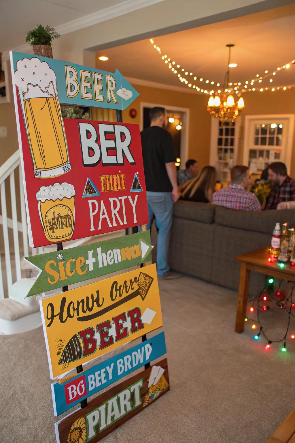 Quirky signage bringing personality to the party.