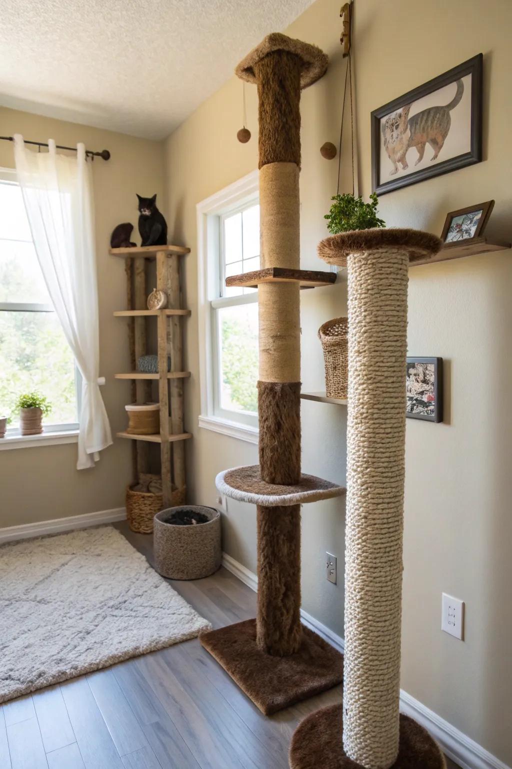 Climbing posts provide a fun and functional scratch zone.