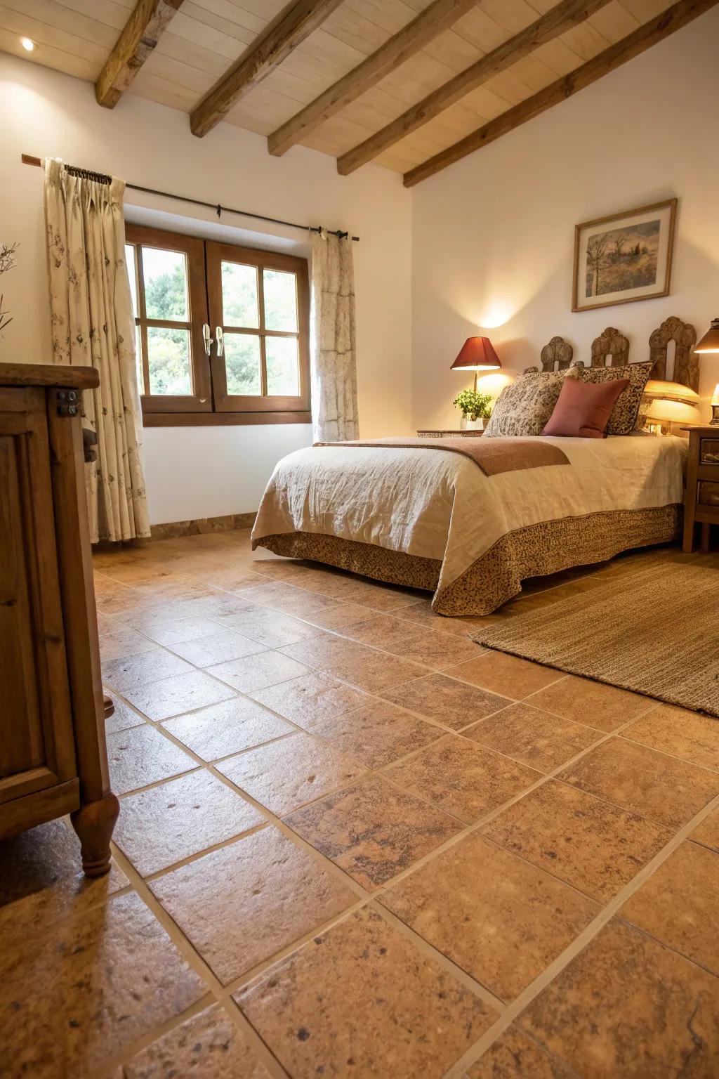 Cork flooring combines comfort with eco-friendly benefits.
