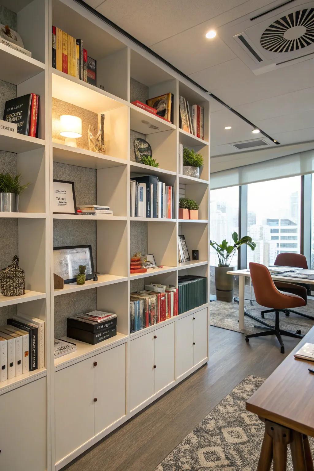Open shelving that combines style with practicality.