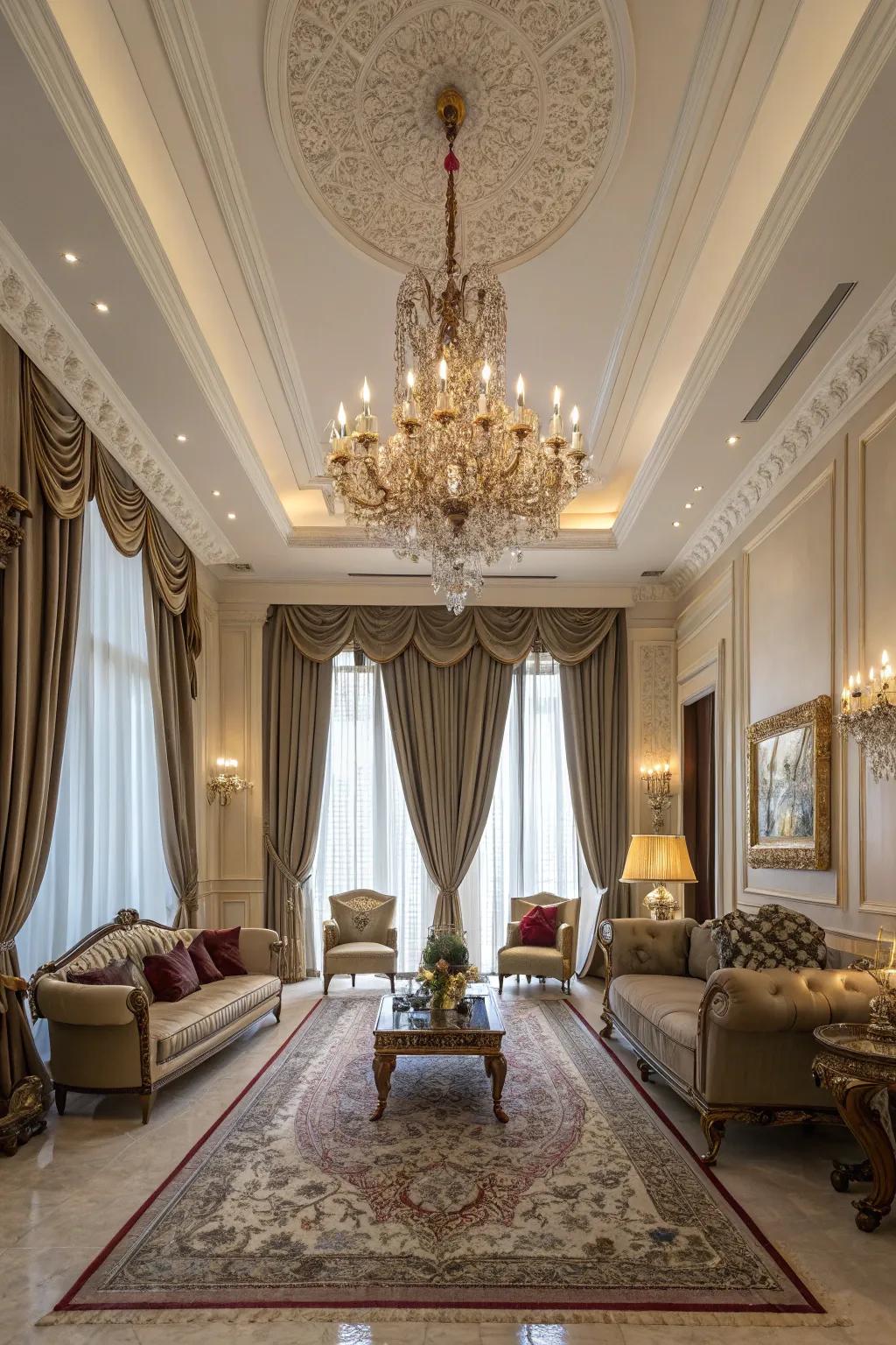 Floor-to-ceiling curtains can elevate the grandeur of a space.