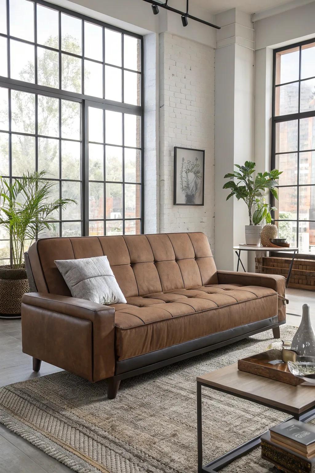 Convertible sofa bed offering style and functionality in one piece