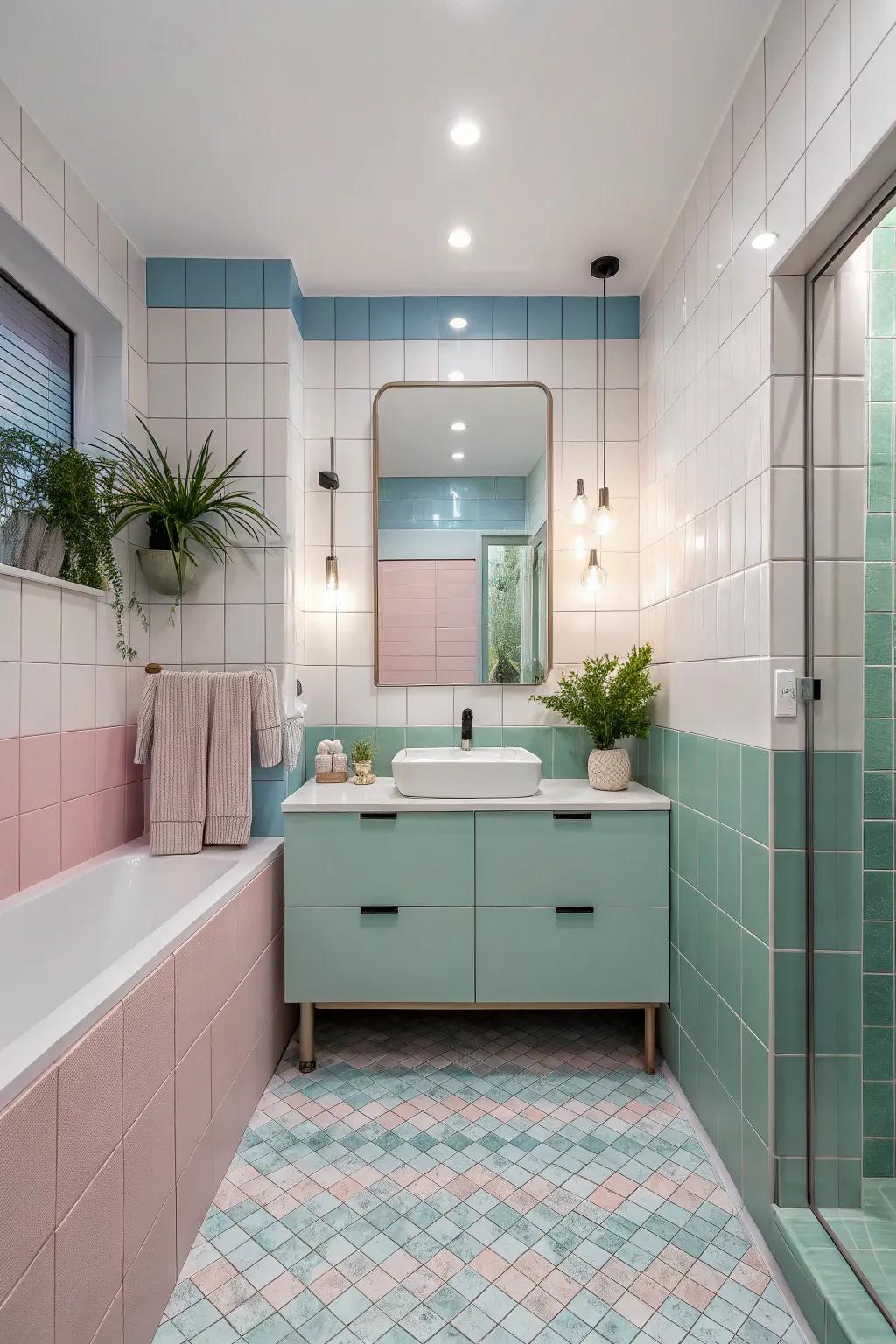 Pastel colors can transform your bathroom into a soothing retreat.