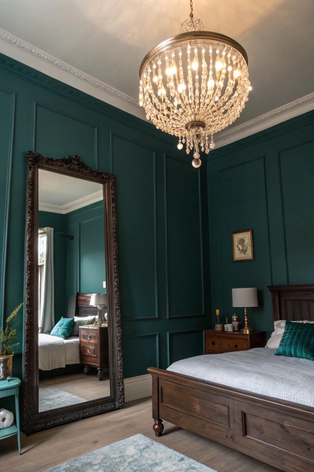 Metallic accents enhance the elegance of teal.