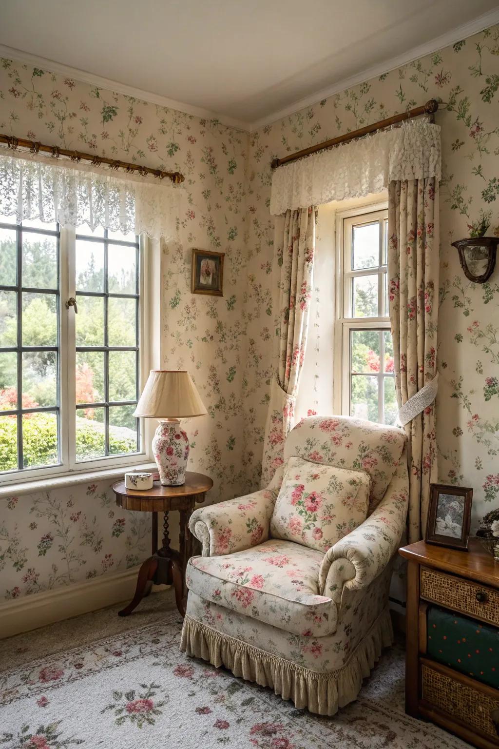 Floral patterns add a touch of nature indoors.