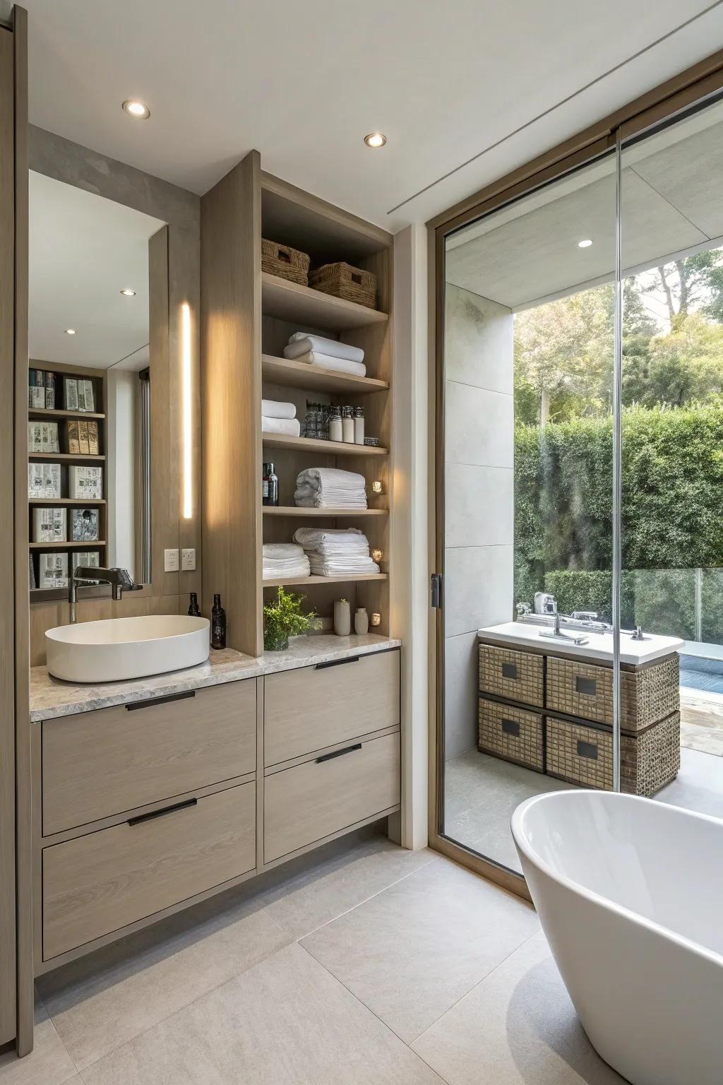 Smart storage keeps your ensuite organized and clutter-free.