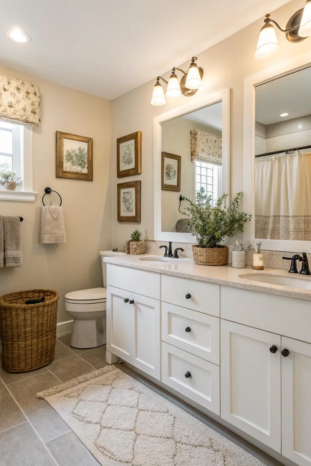 A bright and airy family bathroom that feels welcoming.