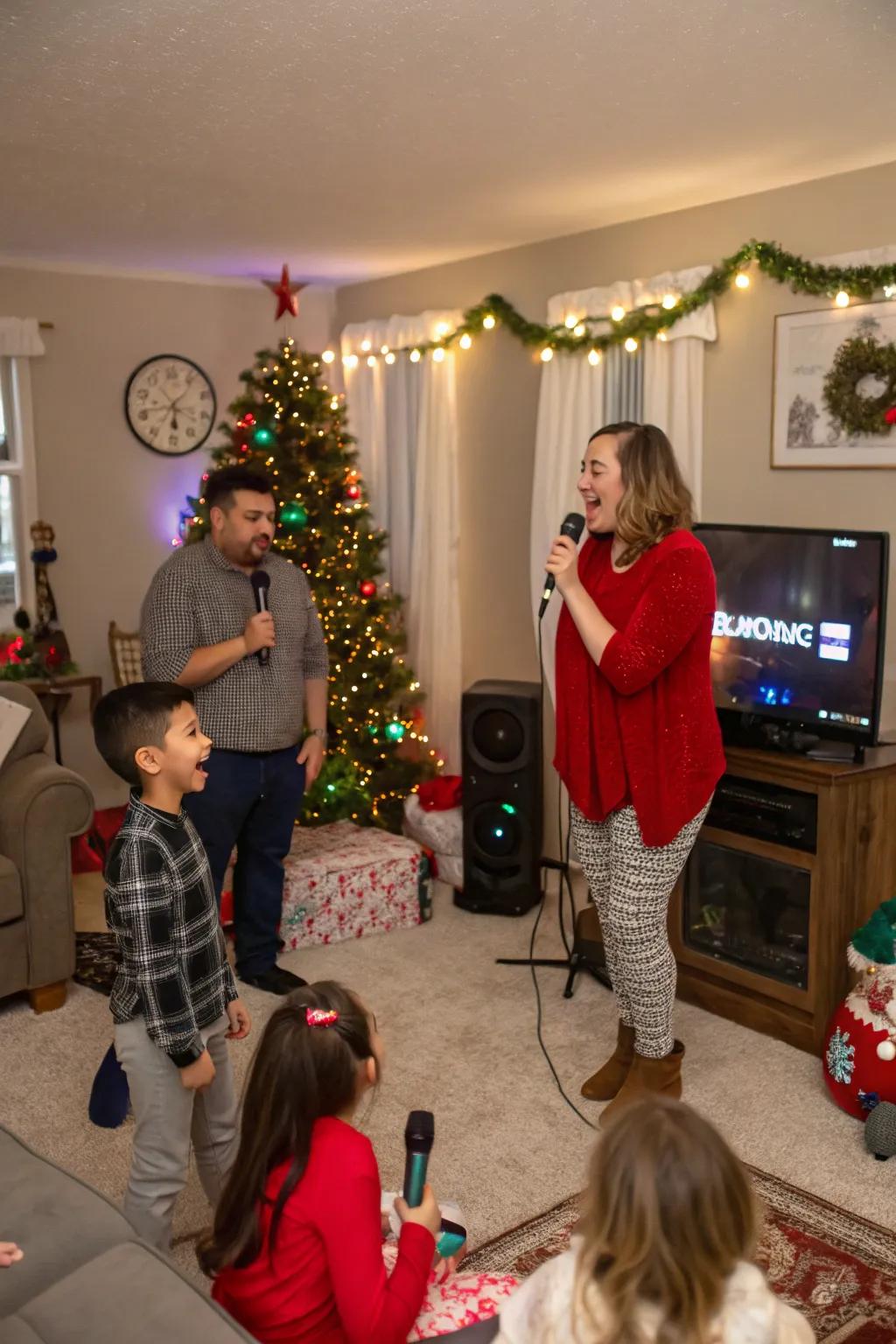 Sing your heart out with Christmas carol karaoke.