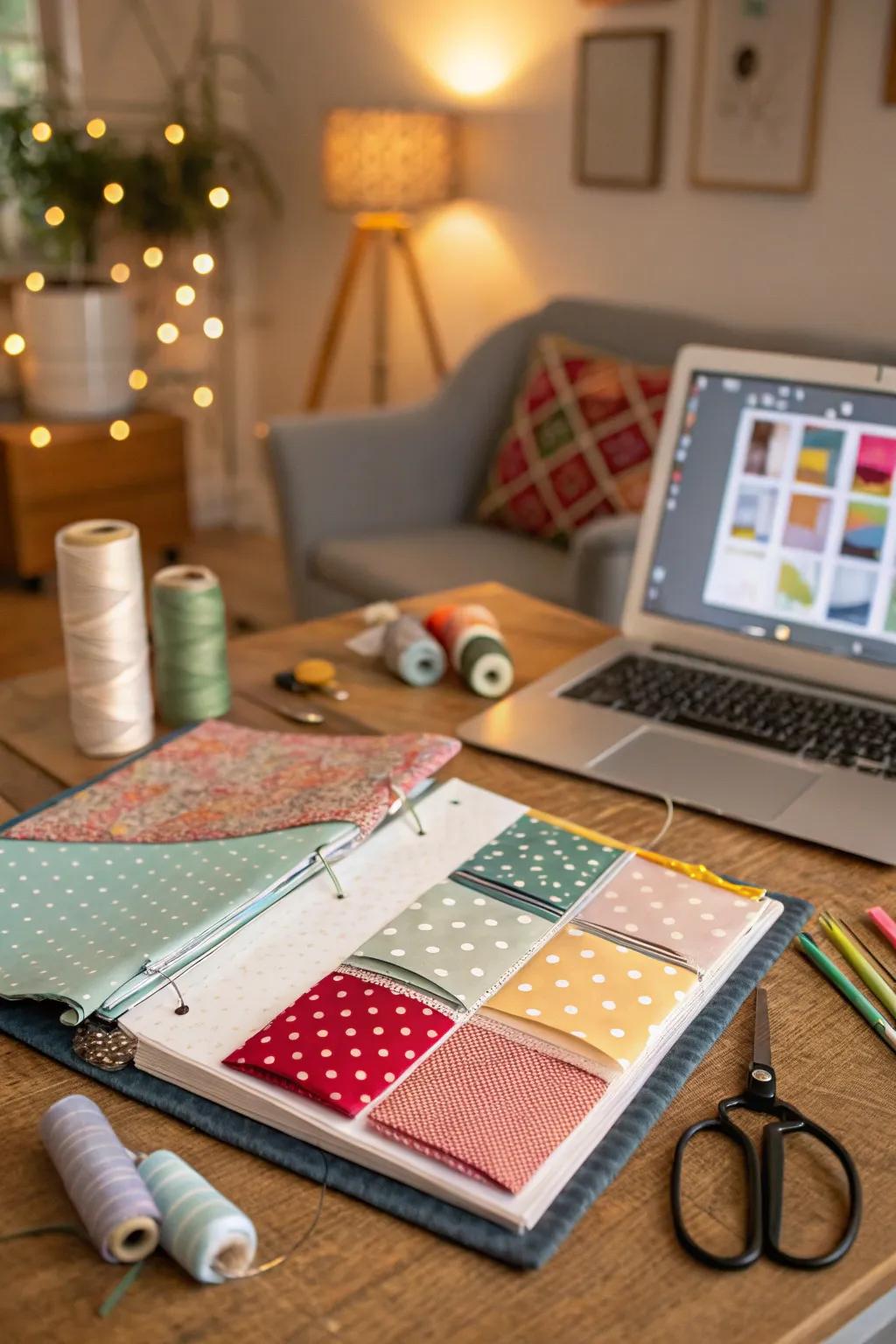 Fabric textures bring a unique and cozy feel to folders.