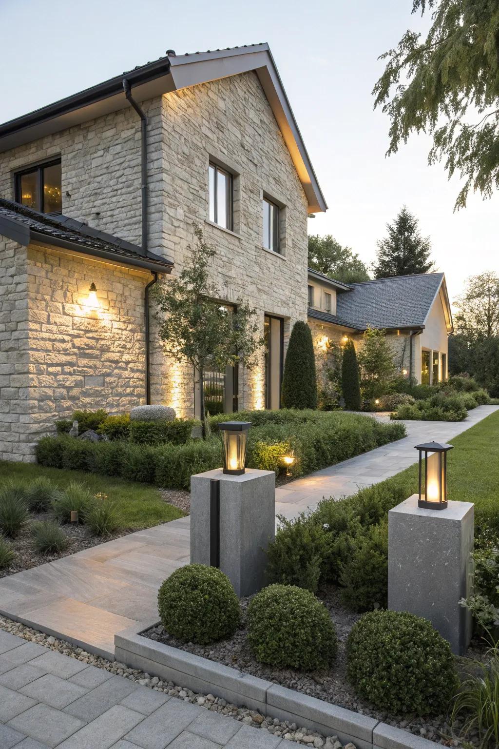 Stone facades offer a touch of elegance to any home.