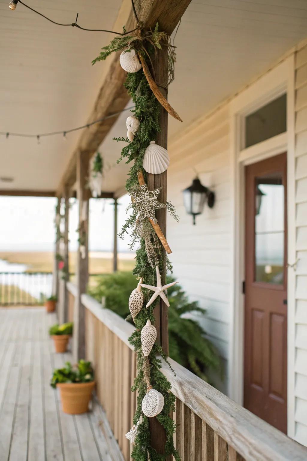 A nautical-themed garland for beach-inspired Christmas decor.