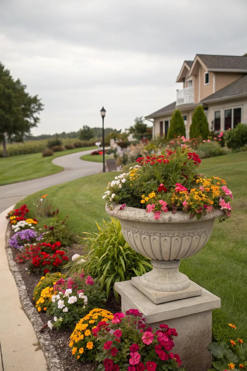 Enhance your flower beds with a focal point centerpiece.