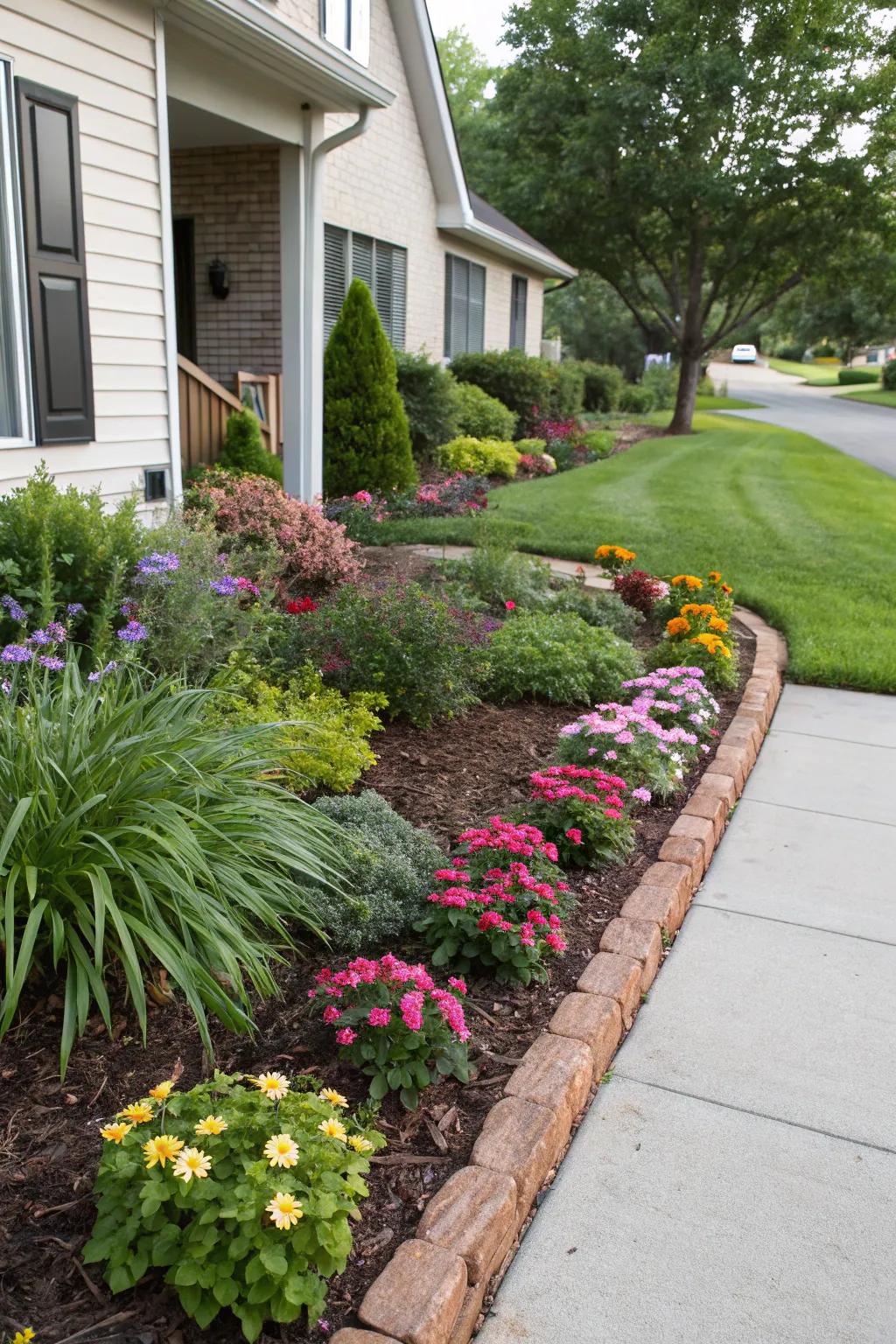 Mulch beds enhance beauty and reduce maintenance.