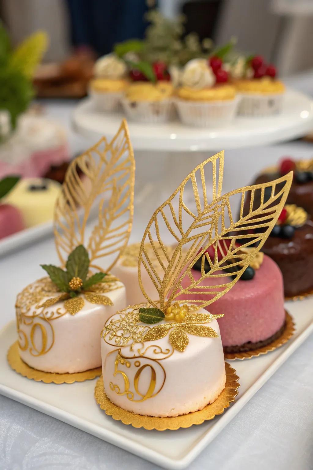 Gold leaf desserts add a touch of luxury and elegance.