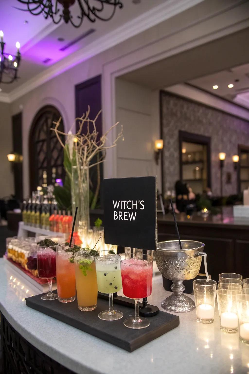 Mix and mingle with a bewitching cocktail station.