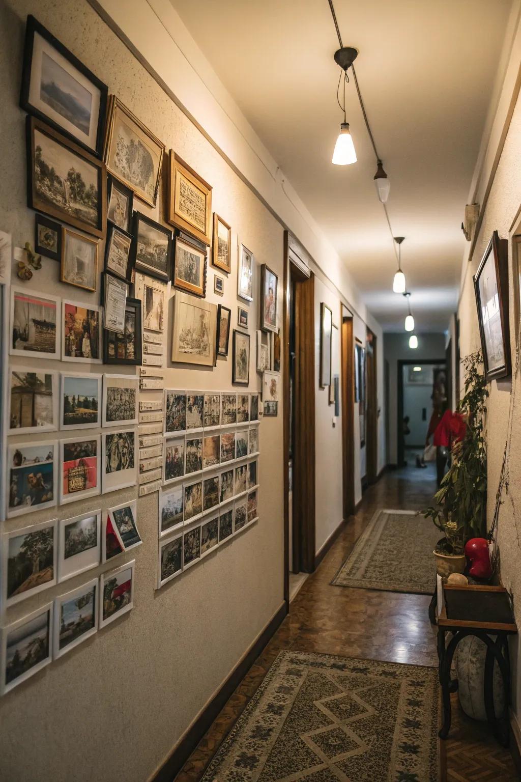 Personalize your photo wall with meaningful artifacts.