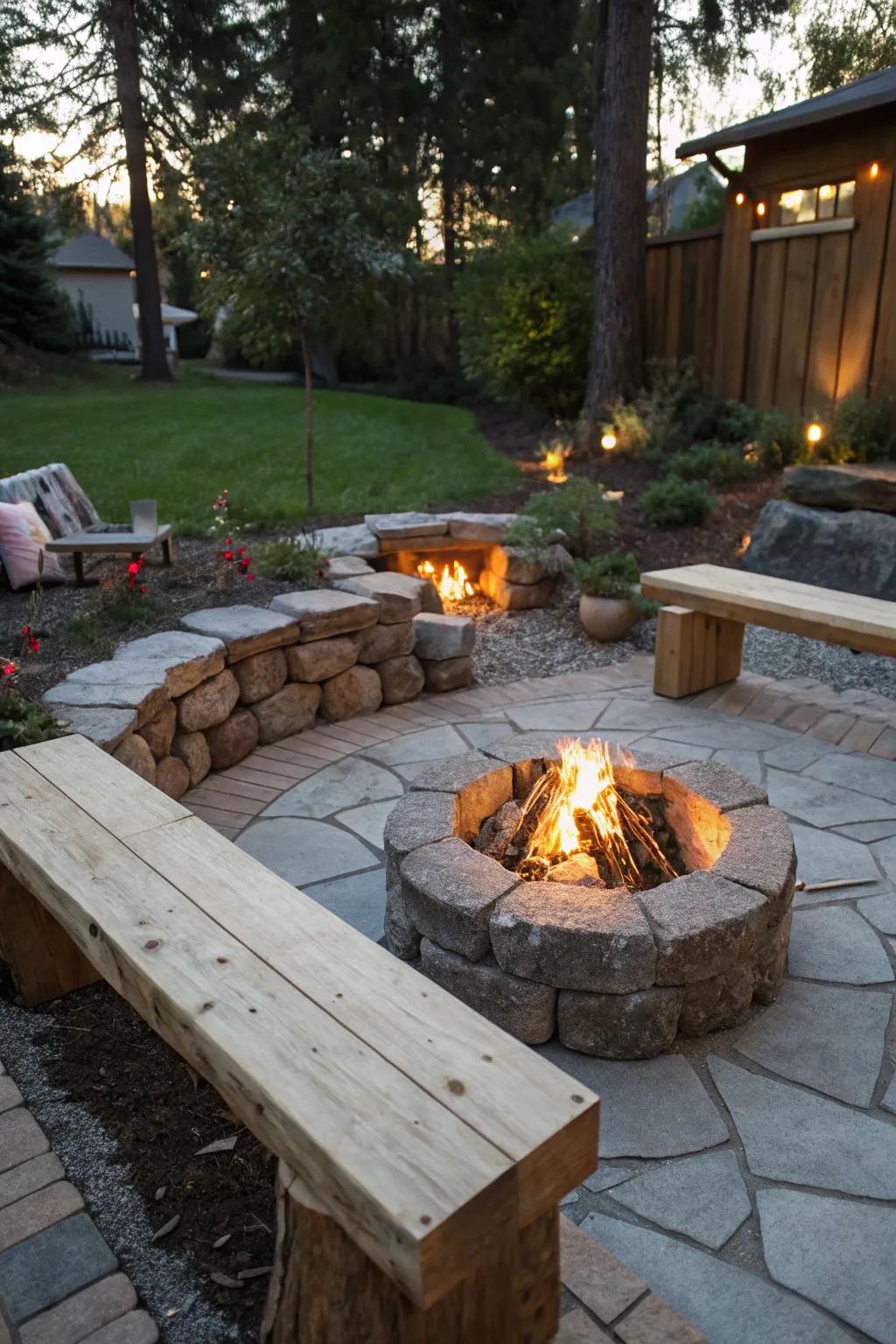 A DIY fire pit creates a cozy spot for memorable gatherings.