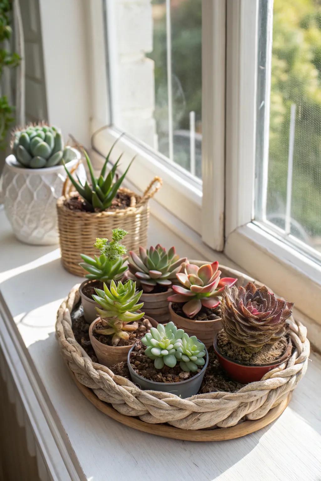 Potted plants to bring a touch of nature into their new home.