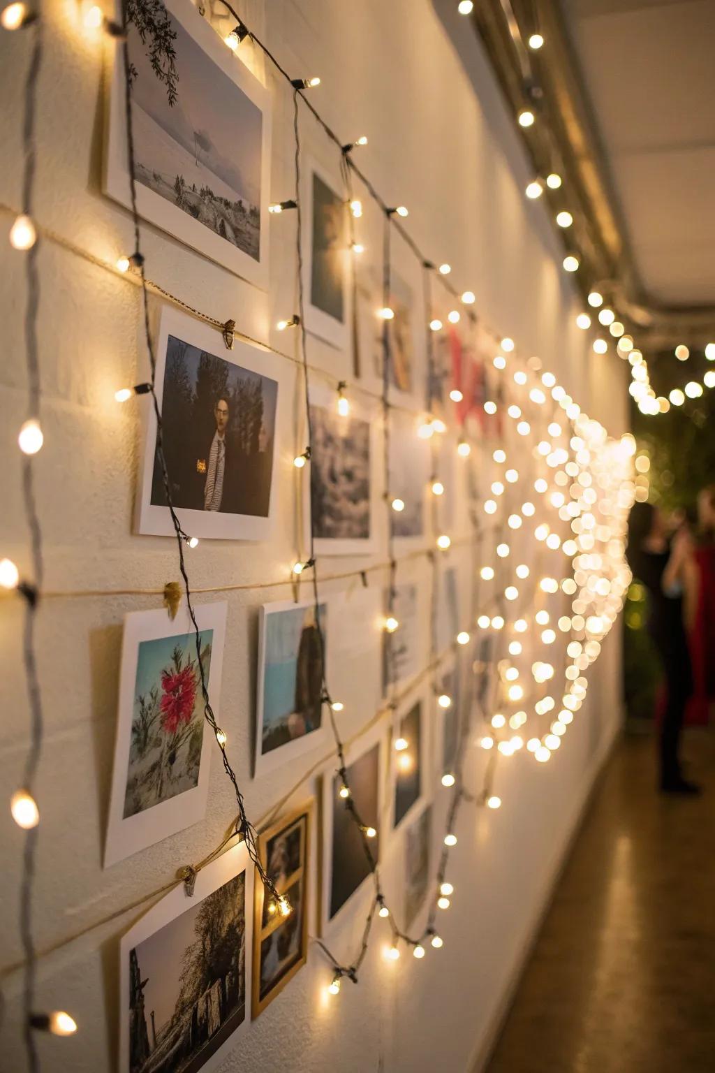 Highlight your artwork with string lights for a stunning effect.