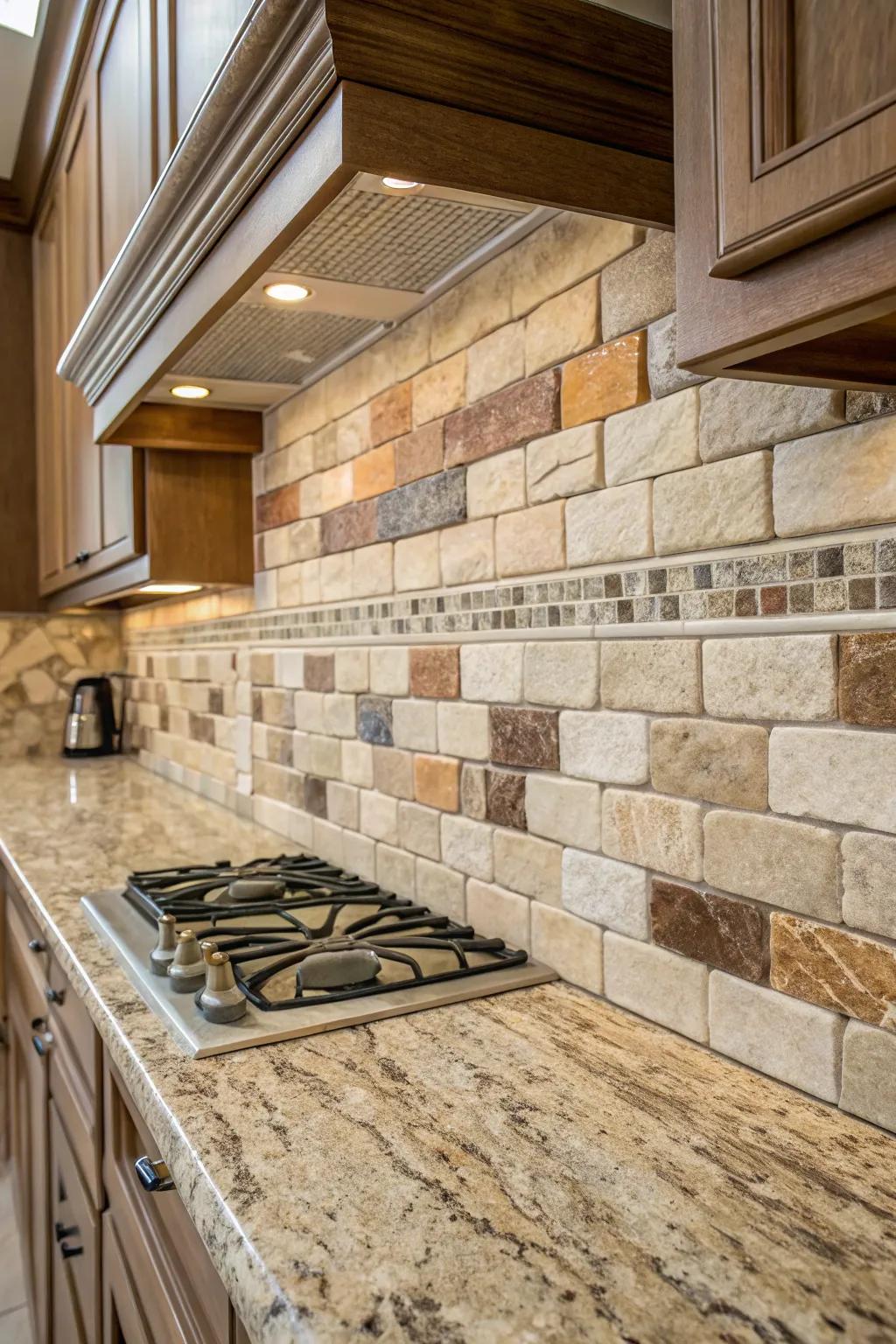 Natural stones bring an organic elegance to your kitchen.