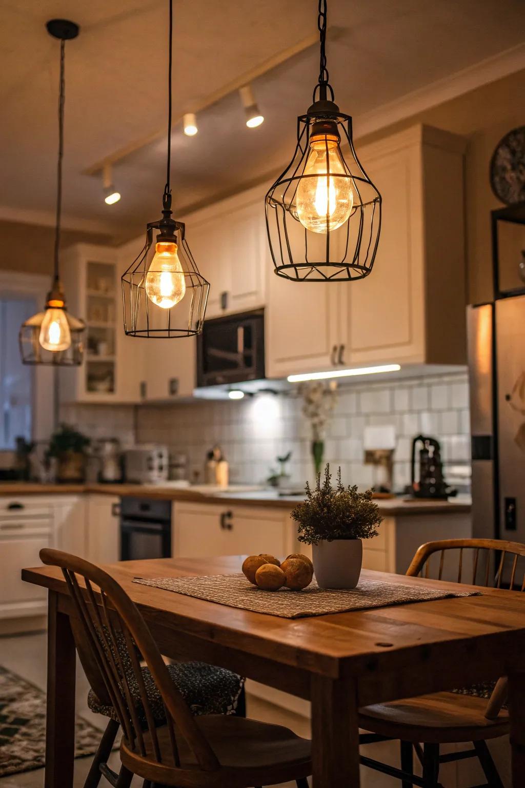 Functional lighting adds warmth and coziness.