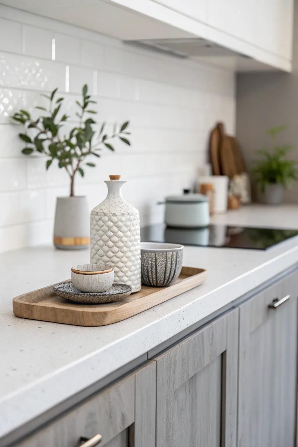 Minimalist design for a clutter-free kitchen.