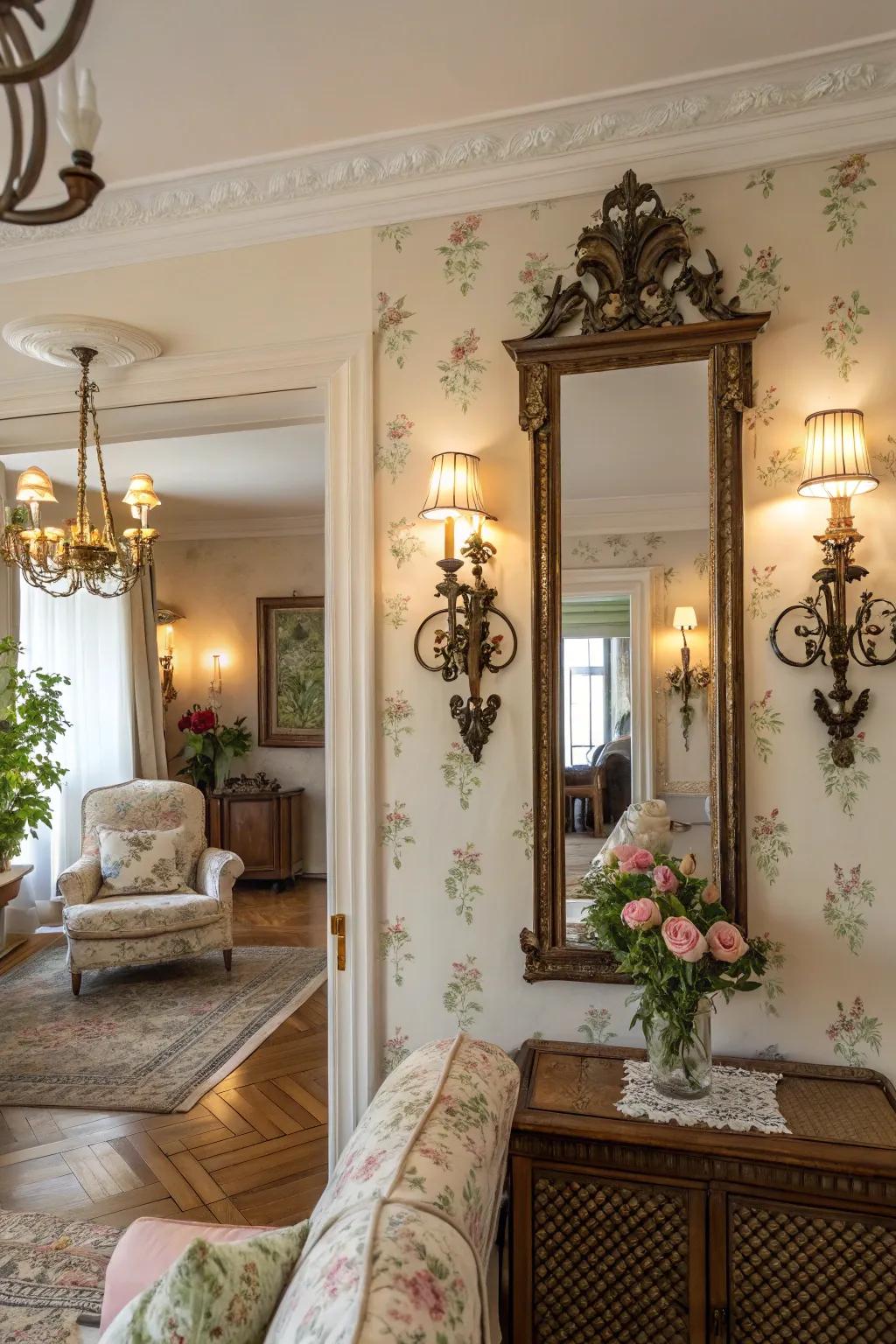 Vintage sconces add timeless elegance to your home.