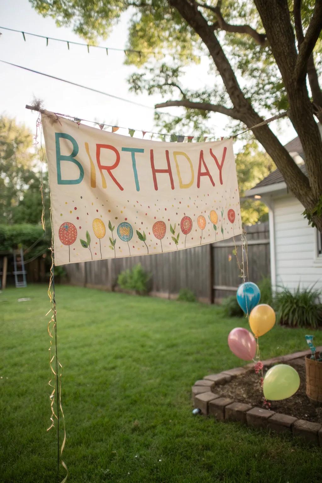 Personalized banners add a special touch to the celebration.