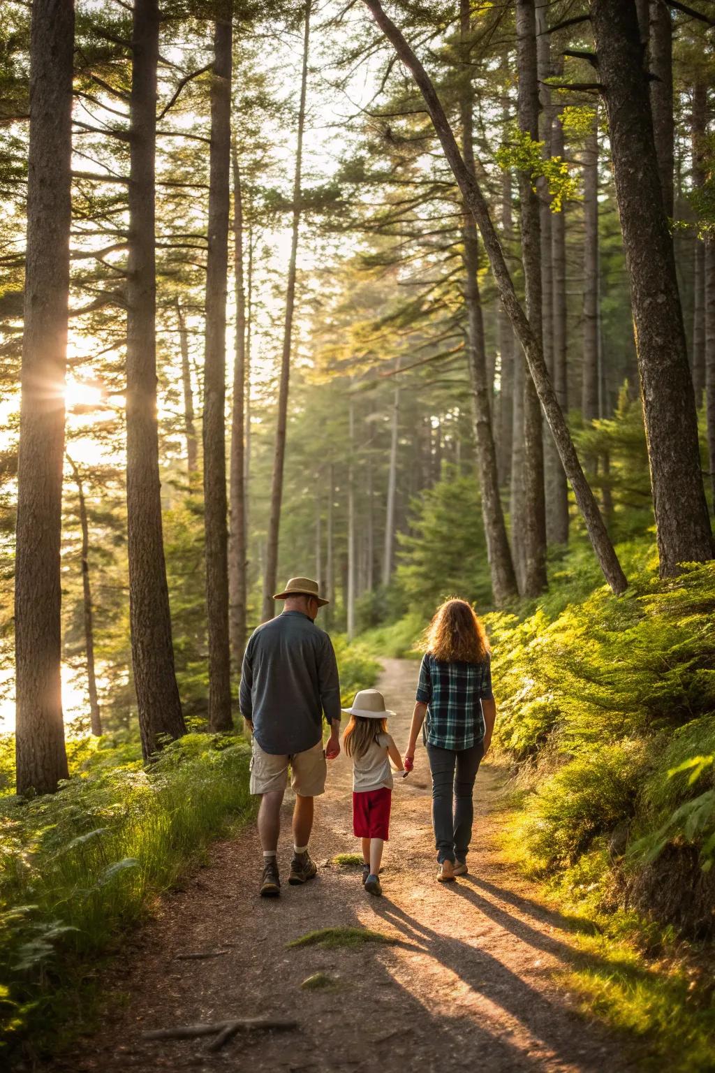 A family adventure on a scenic Maine hiking trail.